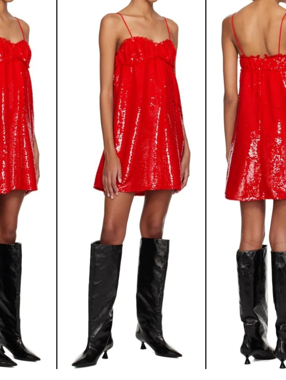 Ganni Gorgeous sequin red mini dress